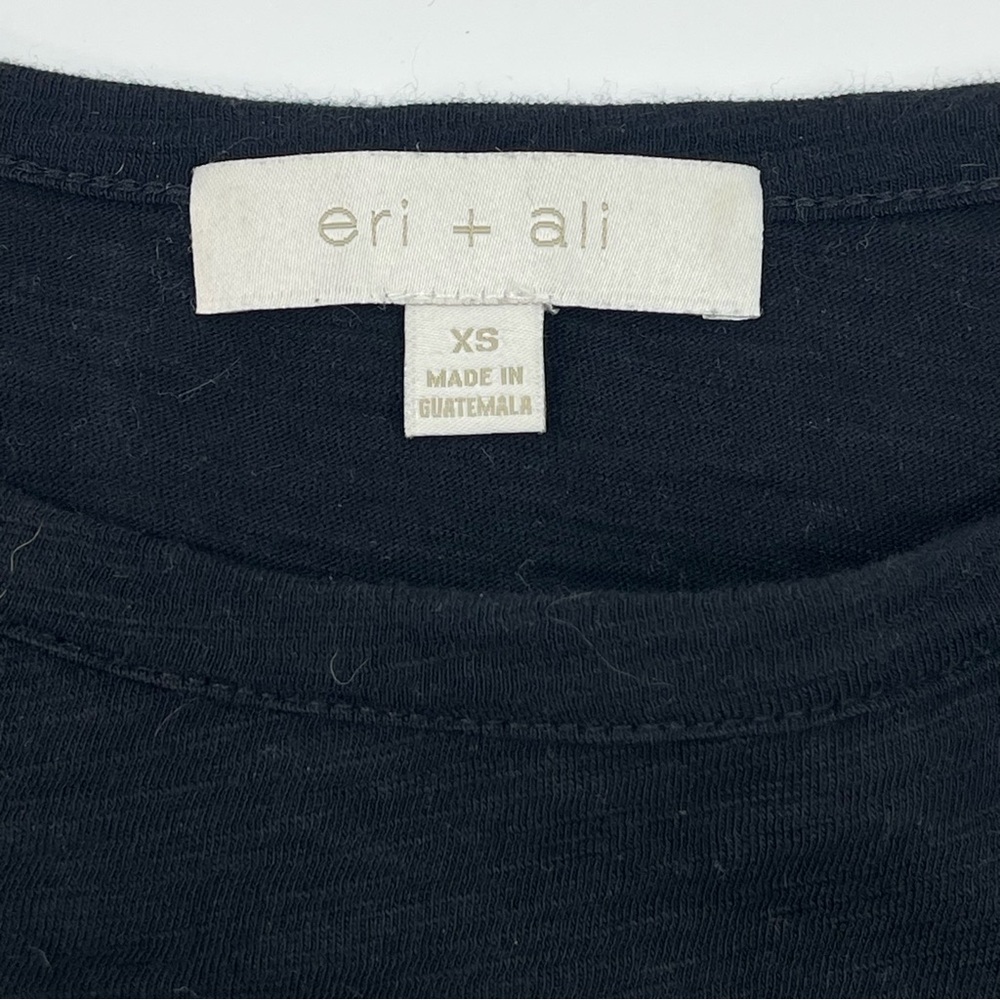 ERI + ALI Women's Shirt Top Velvet Floral Long Sleeves Black Size X-Small - Picture 5 of 7